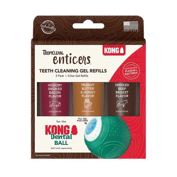 Kong Other - TropiClean Enticers Teeth Cleaning Gel Refills for KONG Dental Ball
3 pack